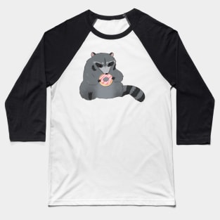 Raccoon eating donut drawing Baseball T-Shirt